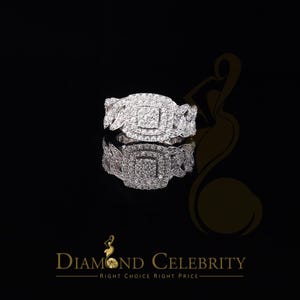 Diamond Celebrity&#39;s 2.43ct Cubic Zirconia White 925 Silver Square Womens Engagement Ring Size 7
