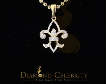 Diamond Celebrity's Yellow 925 Sterling Silver Charm Necklace Pendant with 0.78ct Cubic Zirconia