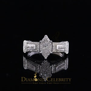 925 Silver White Wedding Ladies Pear Shape Ring Size 7 With 0.33 CT Real Diamond