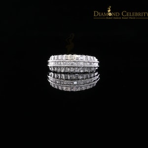Real 10 kt White Gold with 0.50 CT Genuine Diamond Round Bugget Ring Size 7