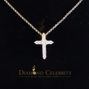 Diamond Celebrity&#39;s Yellow 925 Sterling Silver Promising Fancy Cross Pendant with Cubic Zirconia
