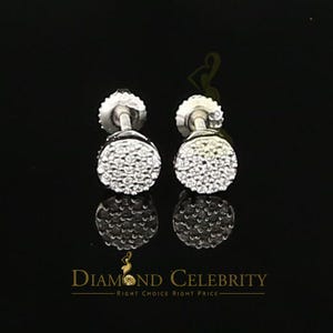 Diamond Celebrity&#39;sWhite 925 Sterling Silver 0.76ct Cubic Zirconia Women&#39;s Hip Hop Round Earrings
