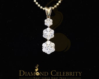 Diamond Celebrity's Yellow 925 past present future Sterling Silver Pendant 3.71ct Cubic Zirconia