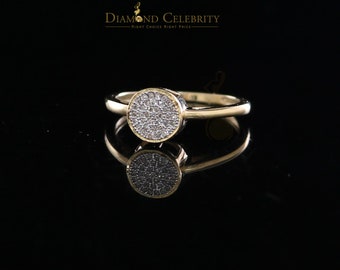 Diamondcelebrity's Real Diamond 0.15CT Womens Silver Yellow Ring Engagement Size 7 Oval Shape