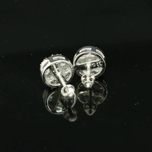 3.02ct Cubic Zirconia 925 White Sterling Silver Hip Hop Round Earring for Ladies image 4