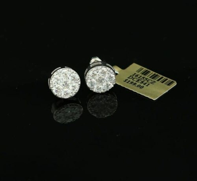 3.02ct Cubic Zirconia 925 White Sterling Silver Hip Hop Round Earring for Ladies image 8