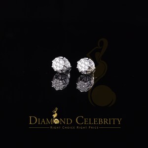 Diamond Celebrity&#39;s925 White Silver Sterling 0.36ct Cubic Zirconia Hip Hop Floral Women&#39;s Earrings