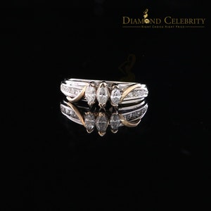 Real 0.50CT Diamond with 14kt White Gold Womens Marquise Shape Ring Size 6.5