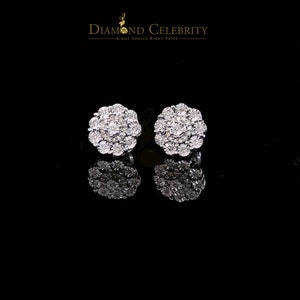 0.25ct Diamond 925 Sterling Silver White Floral Earrings For Men's & Women's