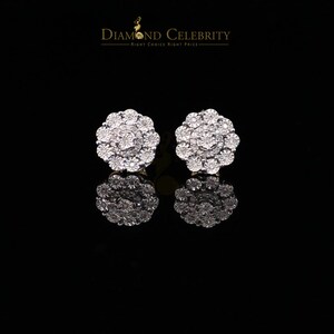 0.25ct Diamond 925 Sterling Silver Yellow Floral Earrings For Men's & Women's