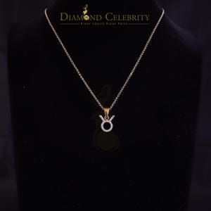 Diamond Celebrity&#39;s 0.65ct Cubic Zirconia Silver Yellow TAURUS MAY Month Pendant for Men&#39;s & Women&#39;s