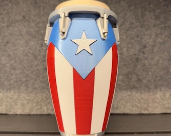 Puerto Rican Conga Piggy Bank W/ conga Stand 3D Printed Designed by Designivore