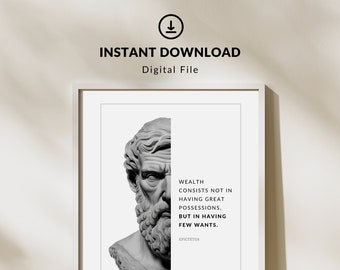 Epictetus Philosophy Quote, Stoicism Poster, Gift for Stoics, Philosophy Student Gift, Printable Wall Art, Instant Download
