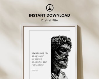 Epictetus v, Stoicism Poster, Gift for Stoics, Philosophy Student Gift, Printable Wall Art, Instant Download