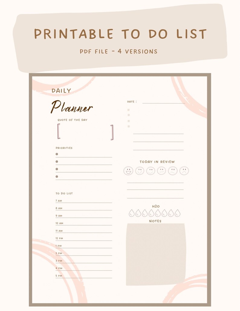 Printable Daily Digital Planner (BUNDLE), Daily to Do List, Instant ...
