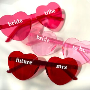 Personalised Heart Sunglasses - Perfect for Wedding, Hens, Bachelorette, Favours, Gift, Bridal Party