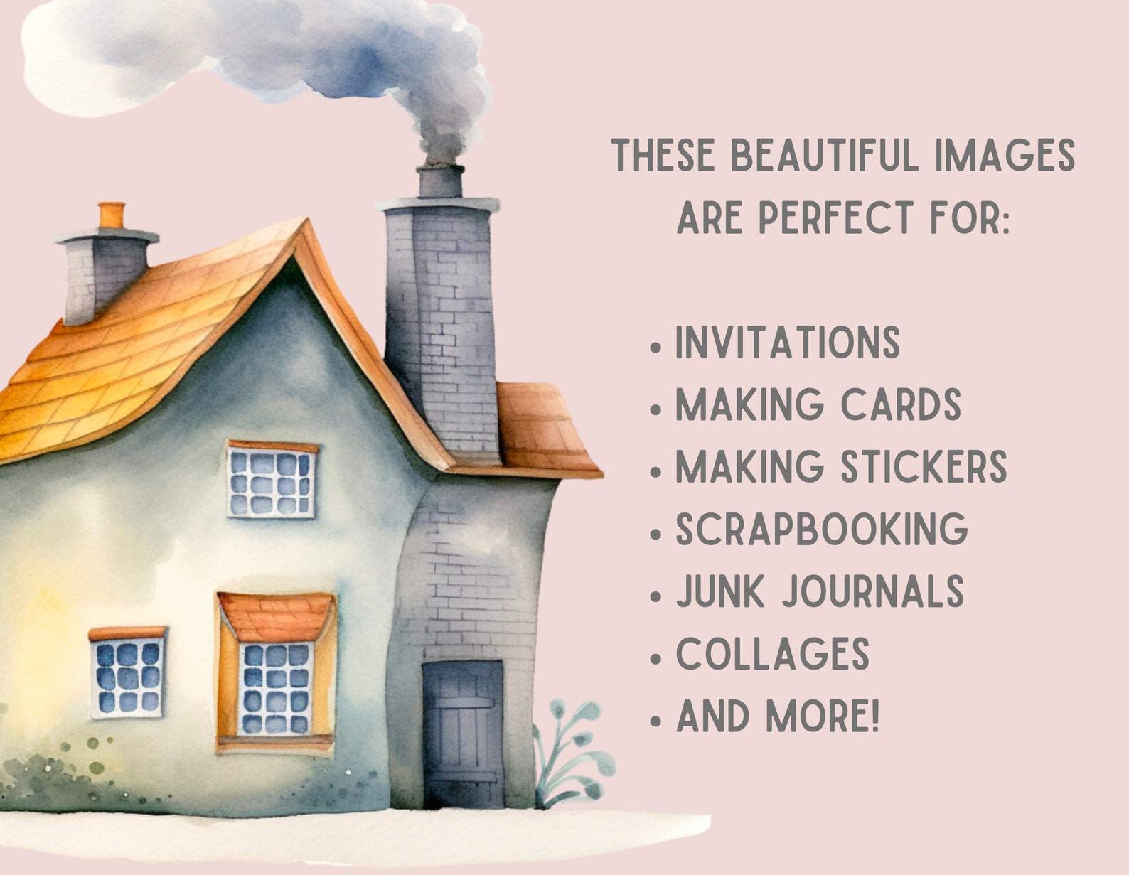 Watercolour Quaint House Clipart Cute Cottage Graphic PNG Digital Image ...