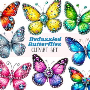 Aquarell hell verzaubert Schmetterling Clipart Glam PNG digitales Bild-Downloads für die Kartenherstellung Scrapbook Junk Journal Papierhandwerk