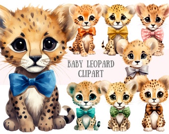 Watercolour Baby Leopard Clipart Baby Nursery Illustration PNG Digital Image Downloads for Card Making Scrapbook Junk Journal Paper Crafts