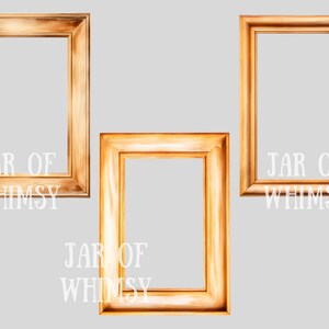 May include: Three wooden picture frames with a light brown finish. The frames are empty and ready to be filled with photos or artwork. The frames are all the same size and shape, and they have a simple, classic design.