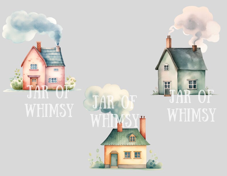 Watercolour Quaint House Clipart Cute Cottage Graphic PNG Digital Image ...