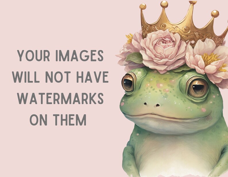 Watercolour Frog Princess Clipart - Fairytale Fantasy PNG Digital Image ...