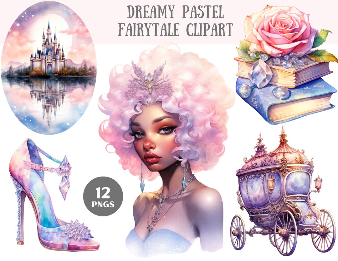 Watercolour Dreamy Pastel Fairytale Clipart Fantasy PNG Digital Image ...