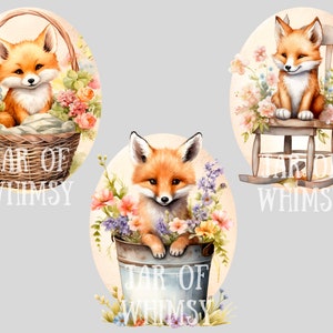 Watercolour Rustic Fox Clipart Vintage Storybook Foxes PNG Digital Image Download for Card ...