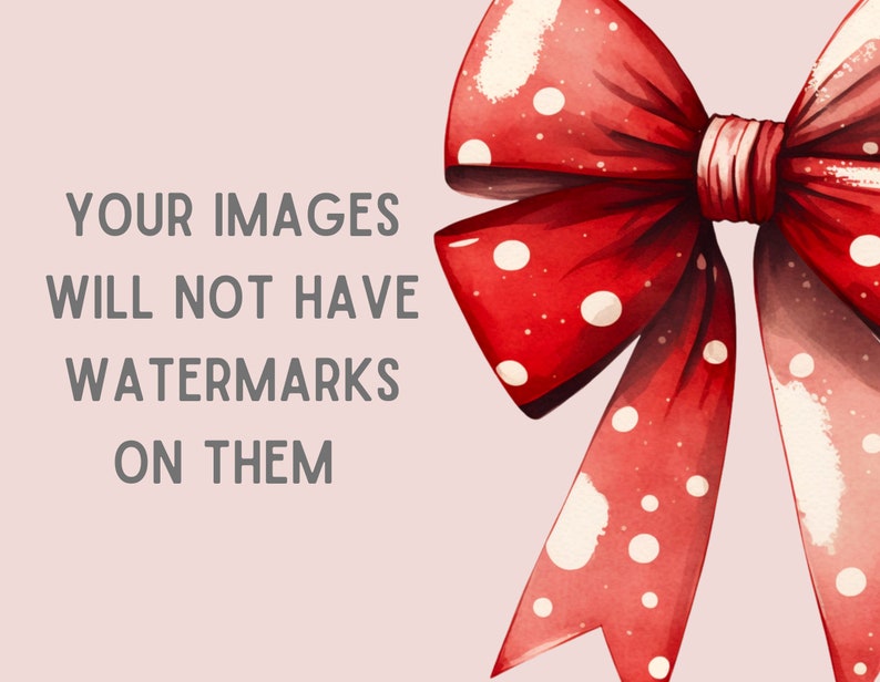 May include: A red bow with white polka dots. The bow is tied in a knot and the ends are flowing. The background is a light pink.