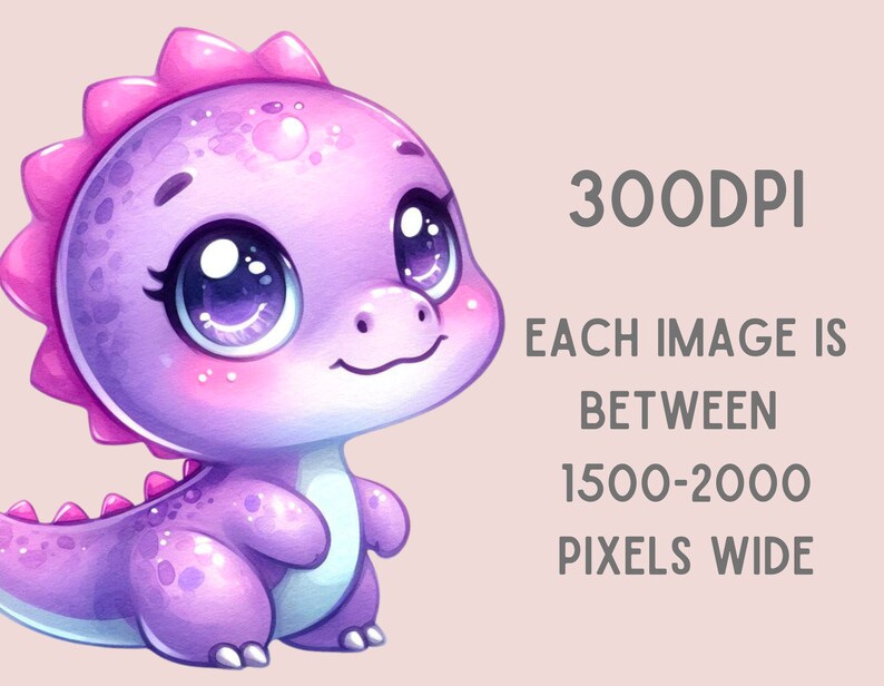 Puede incluir: Un dinosaurio de dibujos animados morado y rosa con ojos grandes y una expresi&oacute;n amigable. El dinosaurio est&aacute; sentado sobre un fondo rosa claro.