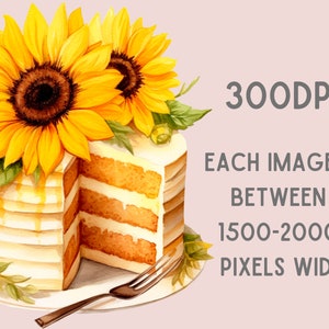 Puede incluir: Un pastel blanco con una rebanada quitada, decorado con girasoles y un chorrito de caramelo. El pastel est&aacute; en un plato blanco con un tenedor plateado.