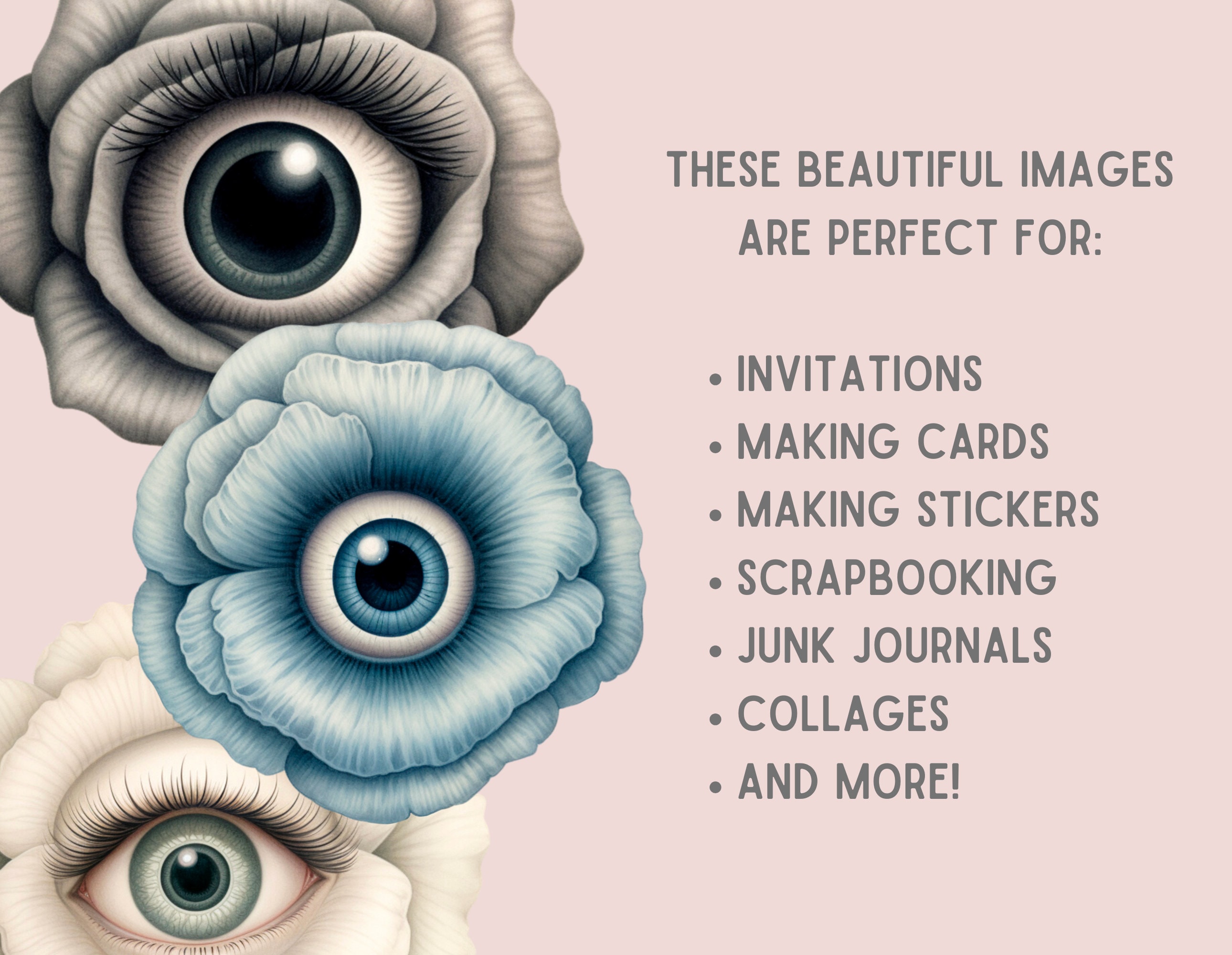 Watercolour Creepy Eye Flower Clipart Halloween Eyeball PNG