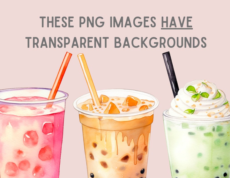 May include: Three different types of bubble tea with colorful straws. The tea on the left is pink, the middle tea is brown, and the tea on the right is green.