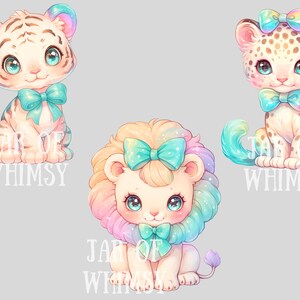 Watercolour Pastel Rainbow Animal Clipart Kawaii Animals PNG Digital ...