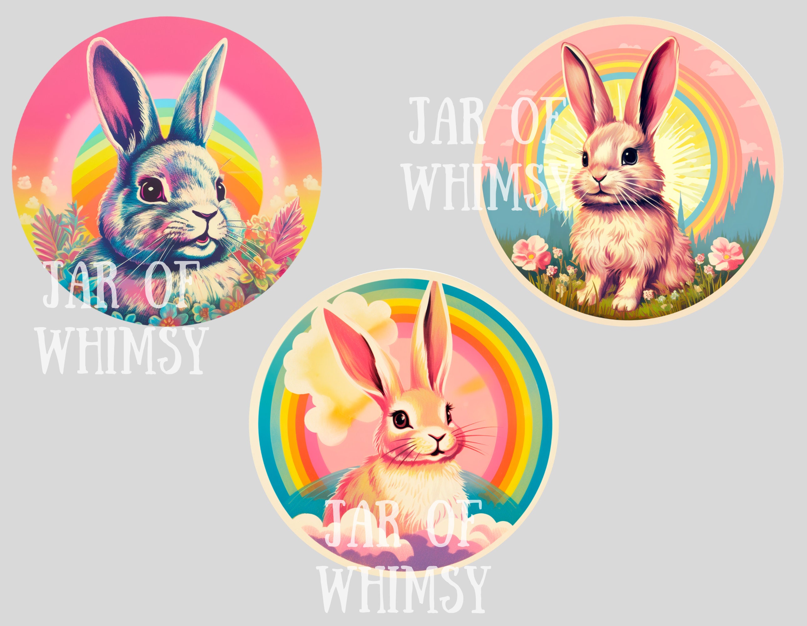 Watercolour Retro Rabbit Clipart Vintage Easter Illustration PNG ...