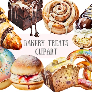 Acquerello Bakery Treats Clipart - Torta al cioccolato PNG Download di immagini digitali per la creazione di cartoline, album di ritagli, diario spazzatura, artigianato con la carta