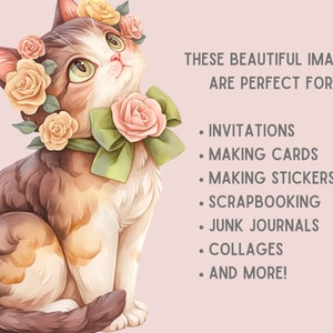 Watercolour Cute Cottagecore Clipart Cartoon Cottage Core Girl PNG Digital Image Download for Card Making Scrapbook Junk Journal Paper Craft image 6