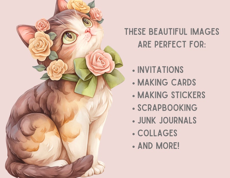 Watercolour Cute Cottagecore Clipart Cartoon Cottage Core Girl PNG Digital Image Download for Card Making Scrapbook Junk Journal Paper Craft image 6