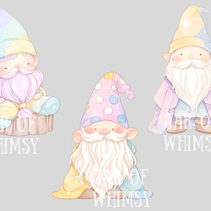 Watercolour Gnome Clipart Cute Rainbow Pastel Garden Gnome PNG Digital ...