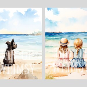 Watercolour Beach Days Clipart Seaside Seashore Digital Paper JPG Digital Image Downloads for Card Making Scrapbook Junk Journal Paper Craft image 10