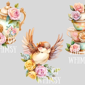 Watercolour Cute Cottagecore Clipart Cartoon Cottage Core Girl PNG Digital Image Download for Card Making Scrapbook Junk Journal Paper Craft image 10