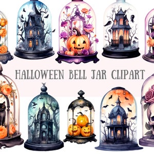 Aquarelle d'Halloween, clipart citrouille maison hantée, image numérique PNG à télécharger pour faire des travaux manuels de scrapbooking, journal indésirable