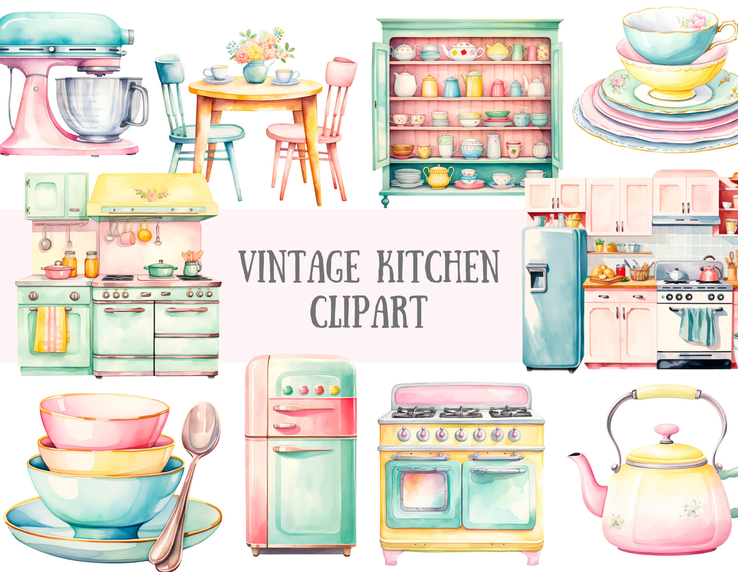 Vintage Kitchen Clip Art