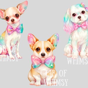 Watercolour Sparkly Rainbow Dog Clipart Magical Rainbow Puppy PNG ...