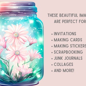 Watercolour Pastel Flower Jar Clipart Magic Fantasy Jar PNG Digital ...