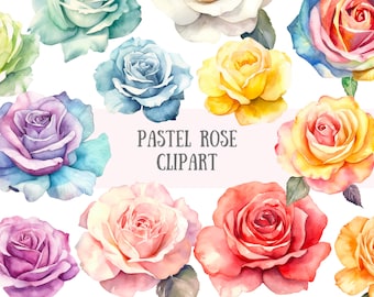 Acuarela Pastel Rosa Clipart Flor de Primavera PNG Descargas de imágenes digitales para hacer tarjetas Scrapbook Junk Journal Paper Crafts