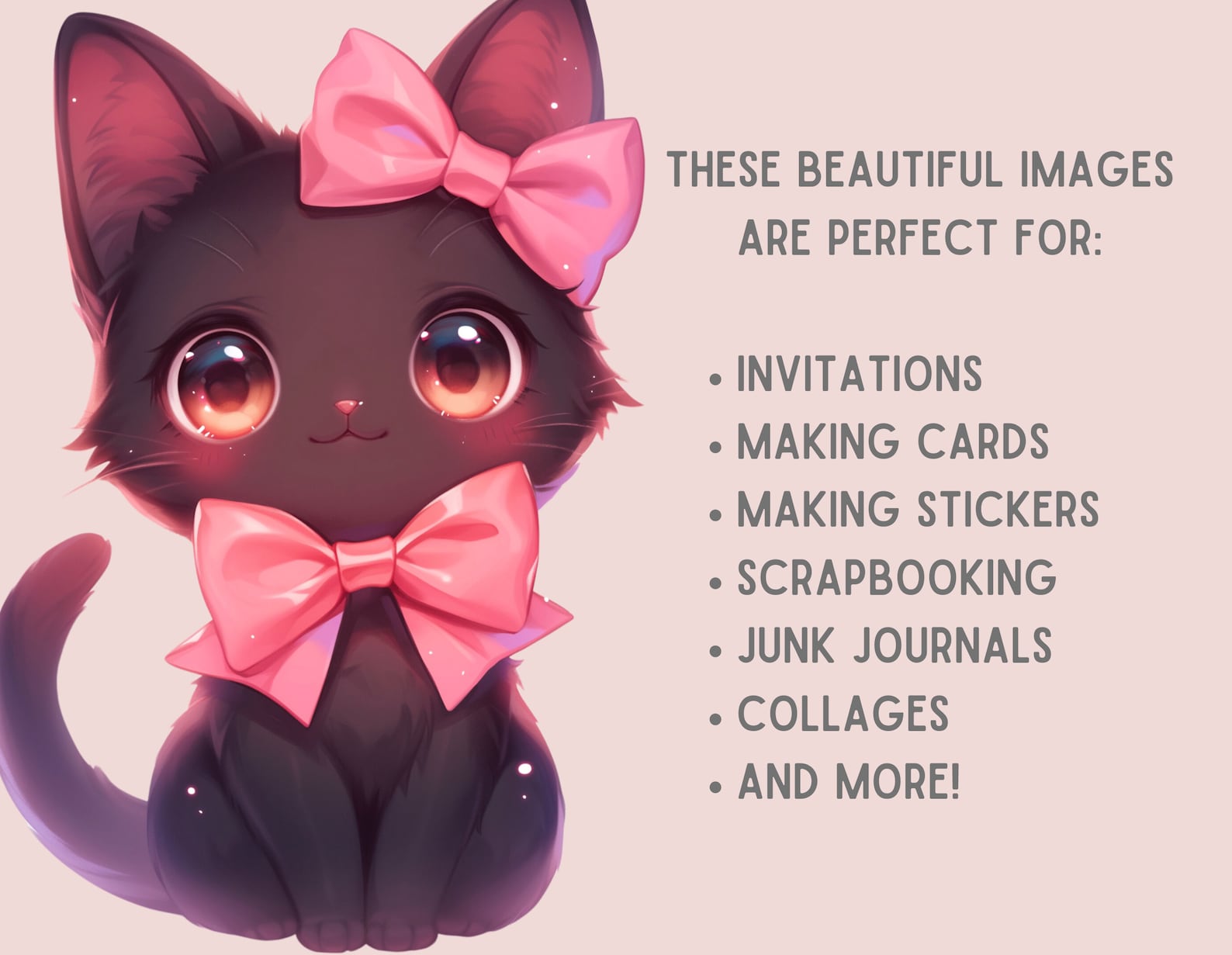 Watercolour Kawaii Kitten Clipart Cute Chibi Anime Cats PNG Digital ...