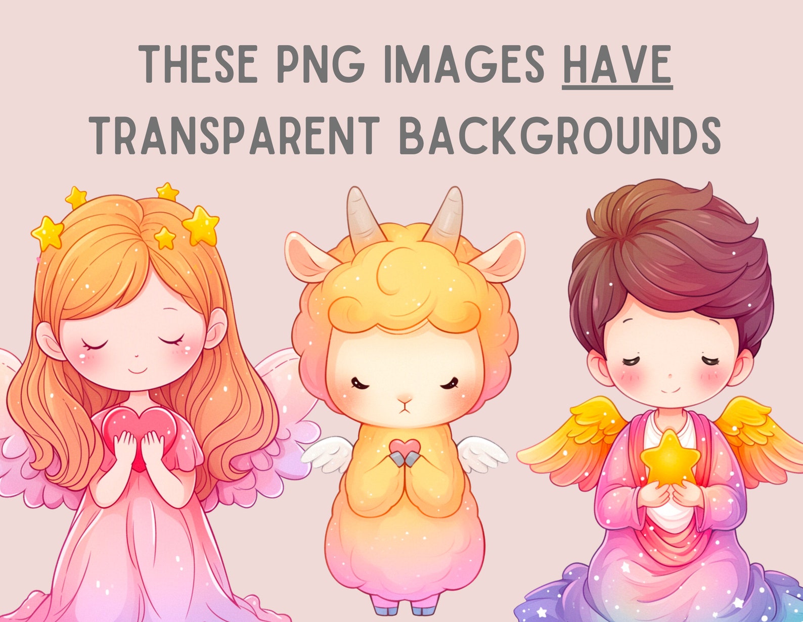 Watercolour Kawaii Angel Clipart Cute Chibi Cupid Girl PNG Digital ...