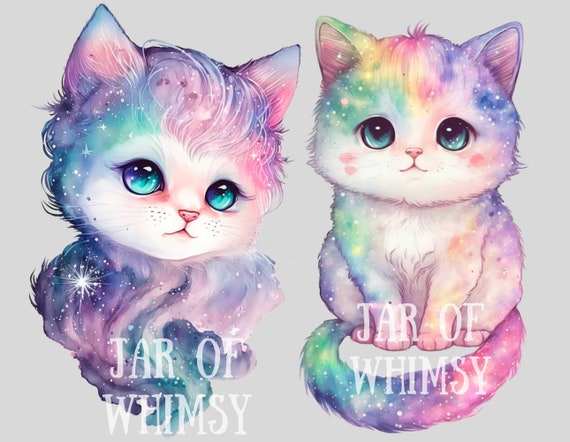 Cute pastel galaxy cat icon