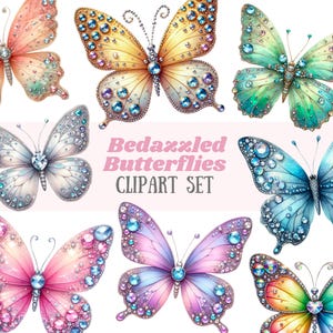 Aquarell Pastell verzauberte Schmetterling Clipart Glam PNG digitale Bild-Downloads für die Kartenherstellung Scrapbook Junk Journal Papierhandwerk